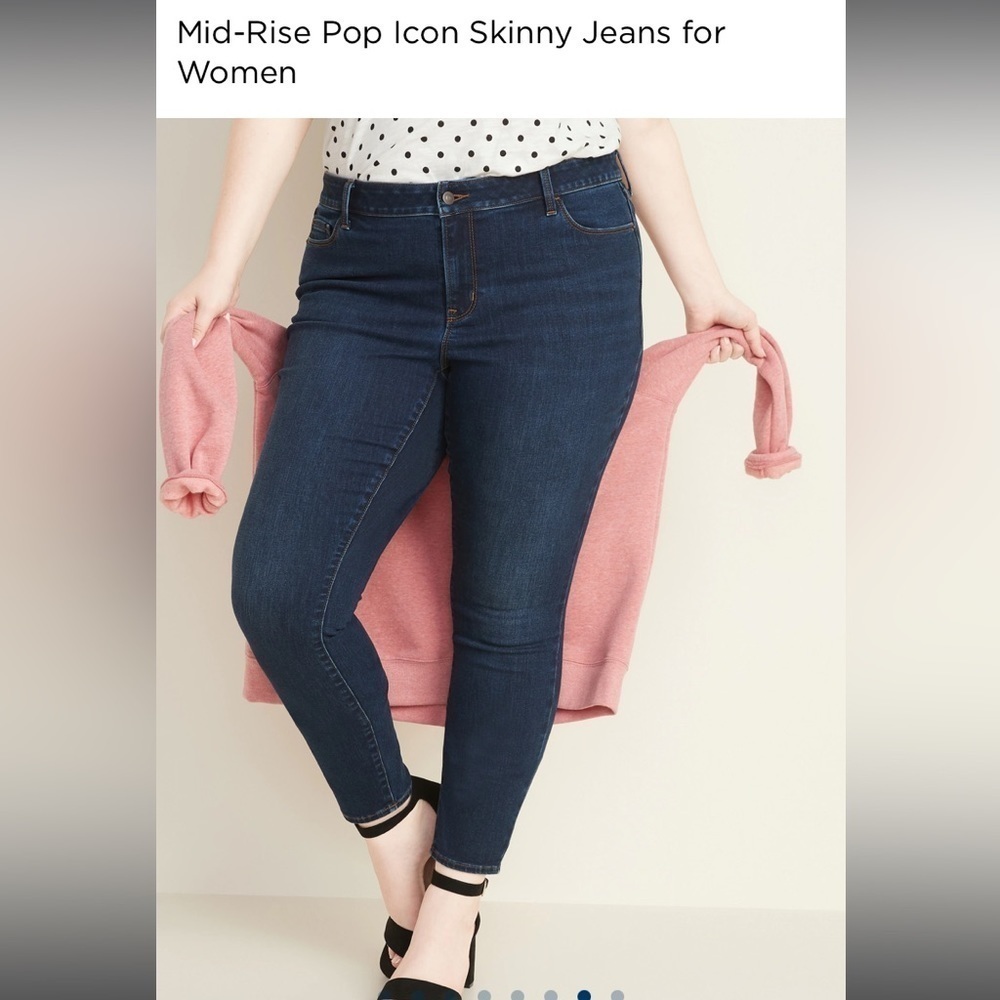 Old Navy Pop Skinny Icon Jeans, Plus Size 24 Blue Denim Slim Fit